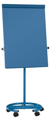 MAUL Flipchart MAULoffice 70x100cm | Mobiles Whiteboard mit 5 Fußrollen und Rundfuß | Magnetische Tafel mit Blockhalter und großer Ablageschale für Marker und Stifte | Höhenverstellbar | Blau