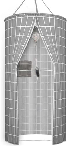 Cortina De Ducha Redonda De Poliéster Con Aislamiento Térmico Y Doble Cremallera, Portátil Y Moderna Para La Decoración Del Baño