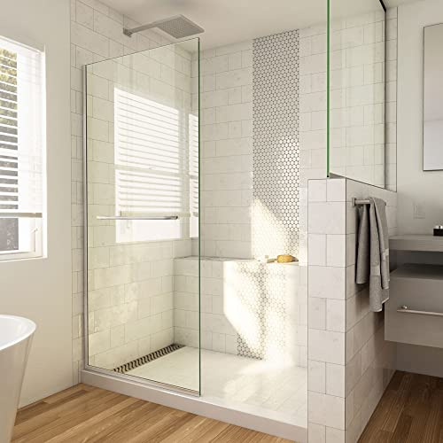 DreamLine Linea 30 inch W x 72 inch H Frameless Fixed Shower Screen in Brushed Nickel