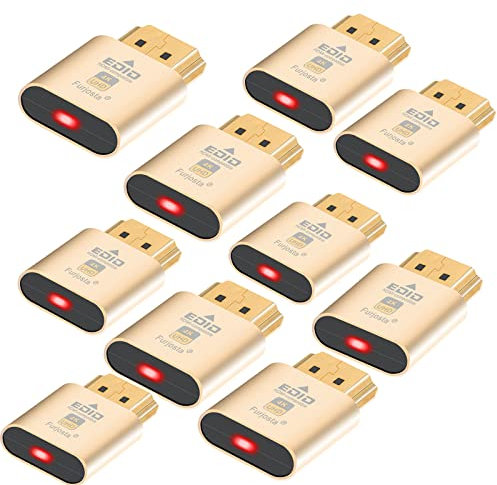 Furjosta HDMI Dummy Plug 4K Headless Ghost Display Emulator Kompatibel mit Windows Mac OSX Linux Unterst黷zung 4kx2k 1080x2160 f黵 Computer Desktop 4K-10P