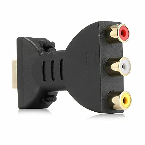 AV - Adattatore audio video HDMI Jack maschio a 3 connettori RCA femmina CompositeTV Audio di ricambio per monitor TV