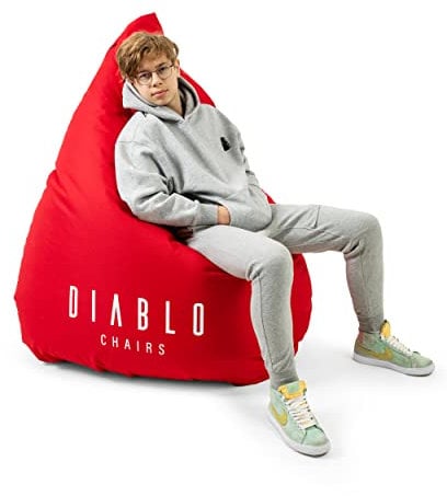 Pouf Poltrona Sacco XXL Con Ibottitura da Gaming da Gioco per la camera dei Bambini Soggiorno Beanbag Perle in EPS Poliestere 100 cm x 110 cm x 110 cm (Red)