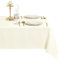 DWCN Champagner Tischdecke Leinenoptik Abwaschbar Tischwäsche Wasserabweisend Tischtuch für Esszimmer, Garten, Party, Hochzeiten oder Haushalt,160x320cm