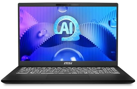 MSI Modern AI Laptop -(15.6 inch FHD IPS Panel, Intel Core Ultra 7 155H, Intel Arc Graphics, 16GB RAM, 512GB SSD, Intel WIFI 6E, Windows 11 Home)- Classic Black