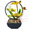 Zimmerbrunnen,3-stufiger Wasserfall Brunnen,Lotusblume Desktop-Wasser-Brunnen,Meditationsbrunnen mit Sand Steinen und LED Beleuchtung,für Meditation und Entspannung,Zuhause/Büro Dekoration (Stil 4)