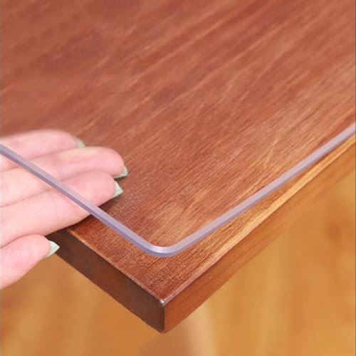Tischtuch Transparent,tischschutz Tischfolie aus 1mm dickem PVC-Plastik,40x60/60x120/90x200cm,große tischschutzfolie,klar Tischmatte tischdecke transparent nach maß,W×L-60×120cm/24 * 47in