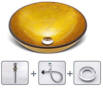 Lavandino da Bagno Freestanding Lavabo da Bagno Lavandino da Bagno Combinato Lavabo E Rubinetto Lavello da Appoggio,A (+Accessori) (A (+Accessori))