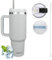 STARLA Mug Isotherme avec paille et poignée, 1,2l grand, 2 couvercles, tasse isotherme étanche, tasse à café à emporter, tasse à eau, tasse à boisson, tasse de voyage, tasse à boire (Brouillard)