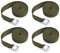 1 m x 25 mm Sangles d'Arrimage, 4Pcs Réglables Sangle à Cliquet avec Boucle en Alliage de Zinc pour Bagages, Camionnettes, Camions, Moto (Vert Militaire)