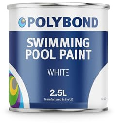 Polybond Swimming Pool Paint - Durable, Fast Drying Pool Paint Gloss White 2.5 Litre