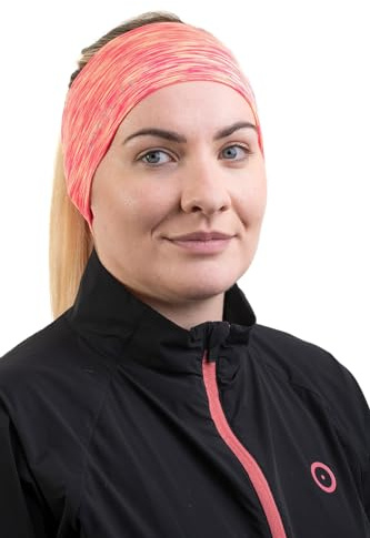 Bodylite Sommer Laufen Erwachsene Stirnband 100% Polyester Atmungsaktiv Reflektierendes Logo Hohe Sichtbarkeit Nahtlos für Komfort Koralle Einheitsgröße