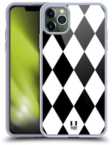 Head Case Designs Diamanten Schwarz-Weiss Muster Softgelhülle Kompatibel Mit Apple iPhone 11 Pro Max Und Kompatibel Mit Magsafe Zubehör
