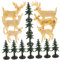 ibasenice 16 Stück Weihnachtsminiaturen Weihnachtsminiatur Hirsch Weihnachtsfiguren Miniaturhaus Set Miniatur Weihnachtsschmuck Winziger Weihnachtsbaum Weihnachtshandwerk Winzige