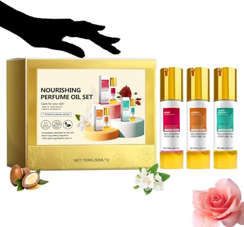 Pflegendes Parfümöl, clean parfümöl,Clean Parfümöl Damen, Perfume Oil mit Pflegender Ölkomplex,Rose Jasmine Floral & Fresh Fragrance Gifts for Women Non-Toxic