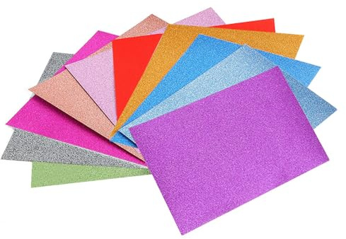 30 Blatts Glitzerpapiers zum Basteln 21x29.7cm A4 Glitzer Papiers | 10 Farben 250g/m² Glitzerkarton Glitzer Bastelpapiers zum Basteln und Gestalten