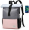 YTL Rolltop Rucksack Damen & Herren,Leichte Rucksäck Wasserdichte Tasche Radfahrenrucksack Reiserucksack Schultasche Teenager Backpack Women Viel Fächer mit 15,6 Laptopfach