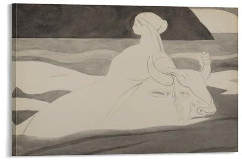 KOOHTAA Leon Spilliaert L'Enlèvement D'Europe Kunstposter Malerei Kunstwerke Kunstdruck Poster Wandkunst Gemälde Leinwand Dekor Heimposter 50 x 75 cm