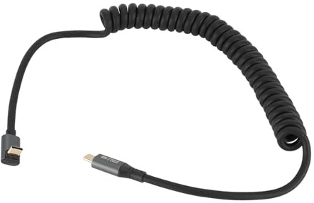 USB C zu USB C Kabel, USB C Kabel, Typ C Ladekabel, PD100W Schnelllade Federspiralkabel, USB3.2 20 Gbit/s 20 V 5 A 8 K 60 Hz Typ C Datenkabel (C-Stecker auf C-Stecker 3D-Winkel)