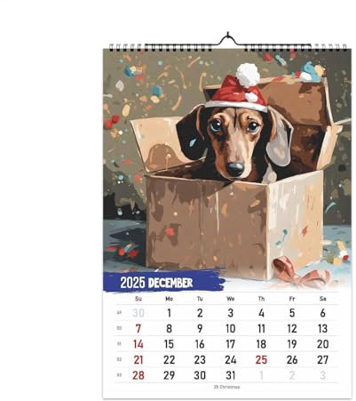 Wandkalender 2025 Hunde – Kalender mit Hundebildern | Lustiger Tier-Wandkalender, Organizer-Agenda für Zuhause, Familie, Haustierbesitzer, süße Hundefotos für jeden Monat im Jahr 2025, Familienplaner-