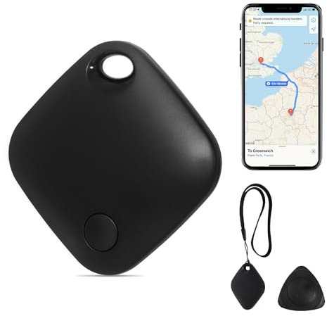 AURTEC Smart GPS Tracker für Haustiere, Fahrzeuge, Schlüssel und Gepäck, kompatibel mit Apple Find My App (nur iOS), Echtzeit-globale Standortverfolgung, Lange Akkulaufzeit, Geo-Fencing, 1 Stück