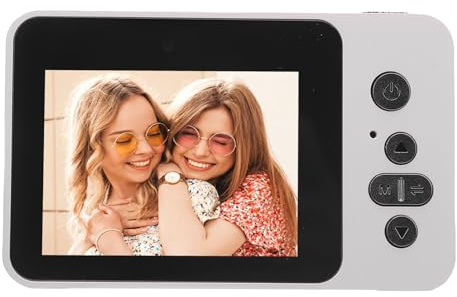 Digitalkamera, HD 1080p -Kamera, mit Automatischem Fokus, Mehreren Digitalen Zooms, Frontkamera und Selfie -Spiegel, Kompakte Kleine Kamera für Jungen Mädchen Kinder (White)