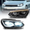 VLAND Scheinwerfer für Golf 6 MK6 TSI 2008-2013 (passt nicht für GTI/R/TDI) Frontscheinwerfer mit sequenzieller Anzeige, Mit E-Prüfzeichen(Q5 Lens)