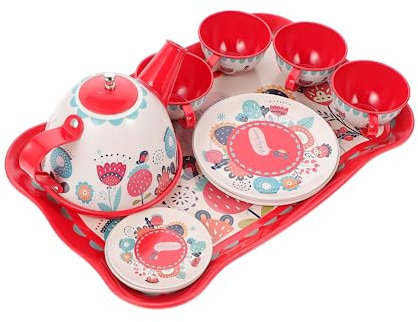 Milisten 1satz Teeservice Für Mädchen Spielzeug Blech Für Nachgestellte Teepartys Fördert Kreativität Und Soziale Fähigkeiten Für Mädchen