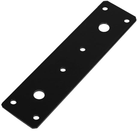 Heavy Duty Black Construction Repair Mending Bracket - 3mm Thick Flat Structural Metal Plate Connector - Jointing Plate (4, 160x40mm)