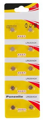 FROMCEO Pack of 10 AG4 LR626 Button Cell Batteries Alkaline Cell Battery for Watches Calculators Remotes Long Lasting Power Remotes