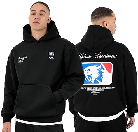SMILODOX Hoodie Herren Striver, Oversized Kapuzenpullover mit Kängurutasche und Backprint, Pullover mit Rippbündchen, Streetwear, Baggy Fit, Casual Fit, Sportbekleidung für Gym & Freizeit