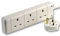 rhinocables 3 Gang Extension Lead for 3 Pin UK Plugs, 13 Amp 3 Way Extension Lead, Long Extension Cable, (5m, White)