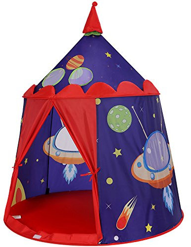SONGMICS Tienda de Campaña Infantil, Carpa Infantil Plegable, Casa de Juegos para Interiores y Exteriores, Pop-up Portátil, Tienda con Bolsa de Transporte, Regalo para Niños, Azul LPT01BU