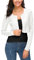 EEVASS Donna Elegante Maniche Lunghe Breve Coprispalle Bottoniera Girocollo Maglia Cardigan (S, Bianco)