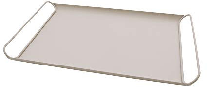 Point-Virgule Vassoio da portata in metallo con manici, decorazione alla moda per cucina, cipria, rosa satinato, 45 x 29,3 x 4 cm