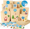 Adventskalender zum Befüllen Blue, Adventskalender Selber Basteln, 25 Adventskalender Tüten mit Zahlenaufklebern und Klammern, Weihnachtskalender DIY Bastelset zum Gestalten für Kinder Jungen