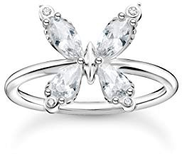 THOMAS SABO Ring Schmetterling weiße Steine 925 Sterlingsilber