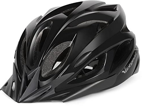 Victgoal Adults Bike Helmet for Men Women Detachable Magnetic Goggle Visor Bicycle Helmet with LED Rear Light Cycling Road Mountain Cycle Helmet (Black-V)
