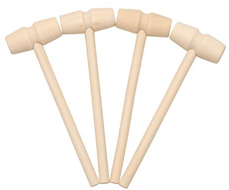 12 Pcs Mini Natural Wood Hammer for Chocolate Wooden Hammers Crab Lobster Mallets Seafood Crackers for Kids