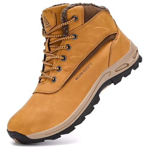 Bottes de Neige Homme Hiver Trekking Chaussures Imperméable Jaune 40