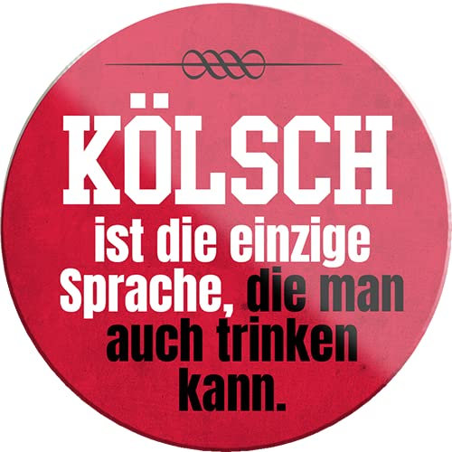 schilderkreis24 – Lustiger Bier Trink Spruch “Kölsch ist die einzige Sprache Trinken kann“ Köln Magnet Deko Kühlschrankmagnet Humor witzige Geschenkidee Geburtstag Weihnachten 8x8 cm
