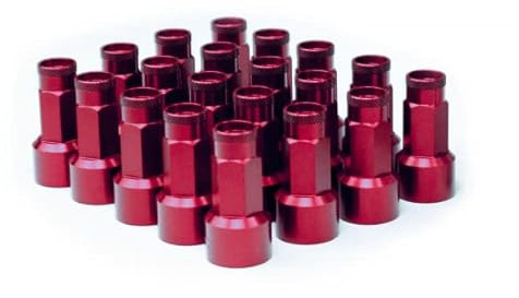 20x Lug Nuts | ESTILO-R | Lug Nut Cover | SW 19 | rot eloxiert