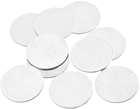sourcing map 10 Stück Stanzen von Runden DIY Etiketten aus Aluminium 38mm | Basteldekoration