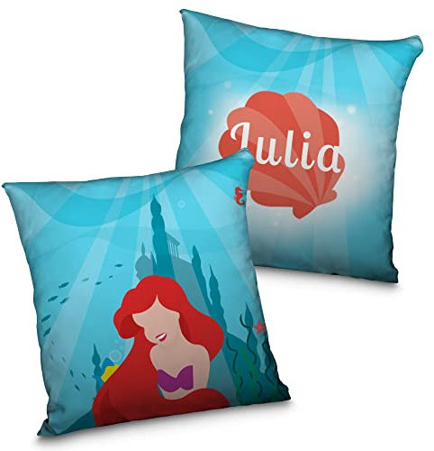 LolaPix Kissen für Kinder. Personalisiertes Kissen. Disney-Kissen. Personalisiert mit Namen. Beide Gesichter. Verschiedene Größen und Ausführungen. Arielle