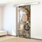 Porta scorrevole in vetro colorato dipinto a mano, modello SI marrone 85x215 cm (60/85/95 cm) 8 mm vetro trasparente, kit completo di ferramenta (85x215 cm, DESTRA)