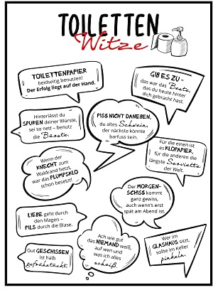 dots & lines creativ Toiletten Witze, lustiges Poster für Badezimmer Gäste WC Toilette Bad, Dekoration Bad lustig, Geschenk