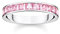 Thomas Sabo Damen Ring aus 925er Sterling-Silber mit Zirkonia in Pink, Gr: 54, TR2358-051-9-54