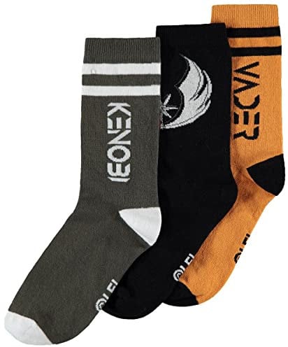 Obi Wan Kenobi Crew-Socken für Herren (3er-Pack), 43/46