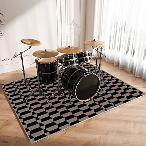 CDVR Alfombra Acústica para Batería Electrónica - Tapete de Tambor Insonorizado y Antideslizante - 100 x 80 cm - Espesar