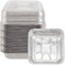 PINGEUI Paquete de 30 bandejas de aluminio de 20,5 x 20,5 x 4,5 cm, con tapa transparente, bandejas de aluminio para cocina, camping y restaurantes
