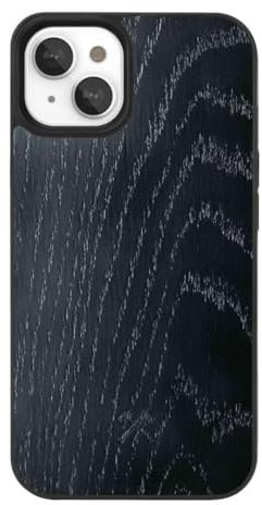 Woodcessories - Magnetisches Bumper Case kompatibel mit iPhone 15 Hülle mit Magnet aus Holz, Eiche Schwarz